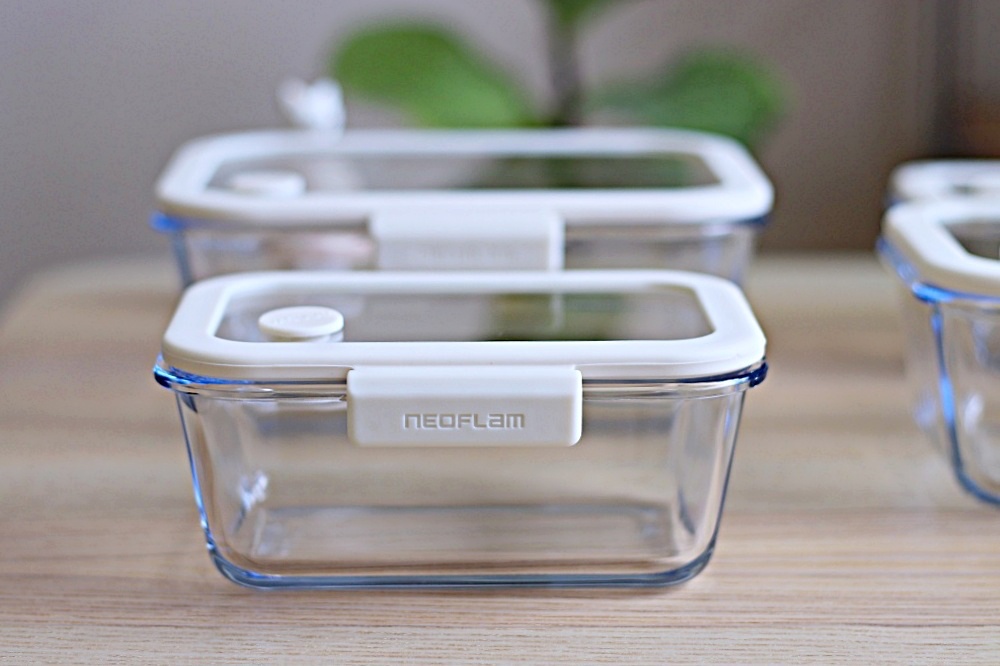 NEOFLAM Glacé Z 真空玻璃保鮮盒：最高耐熱 400 °C 連上蓋都是玻璃製！獨家氣密抽真空，真空力長達 2 週。